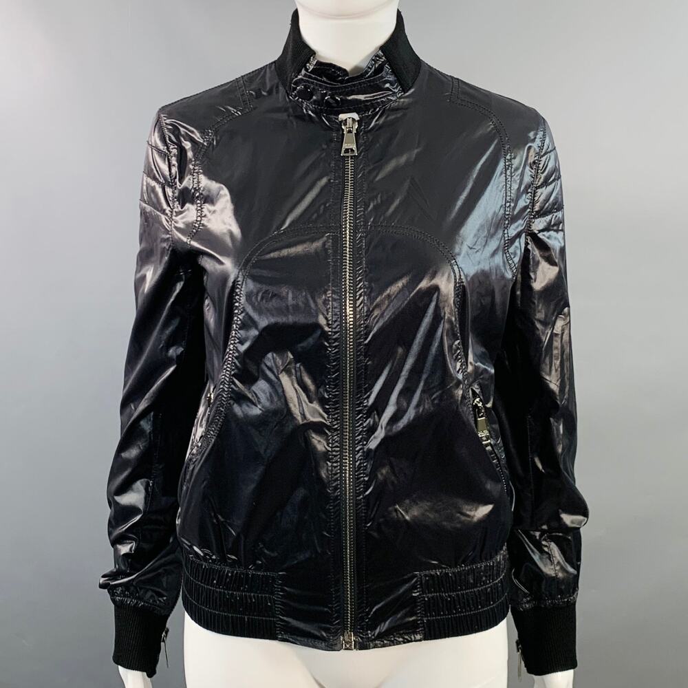 DOLCE & GABBANA Size 4 Black Nylon Blend Zip Pockets Jacket